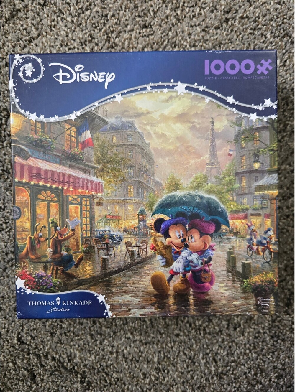 Disney Thomas Kinkade Studios Mickey and Minnie in Paris 1000 Piece Puzzle by CE